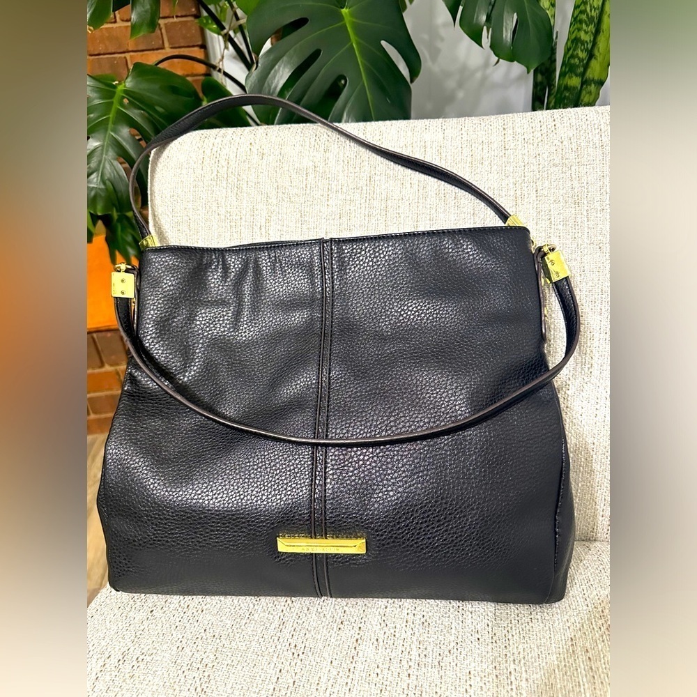 🛍️Anne Klein 3 compartment large bag with 2 straps 13”X12”X3” excellent